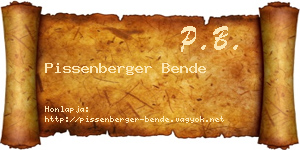 Pissenberger Bende névjegykártya